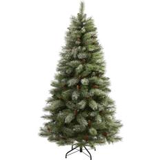 Nearly Natural 6ft Unlit Snowed French Alps Mountain Pine with Pinecones Artificial Christmas Tree 182.9cm