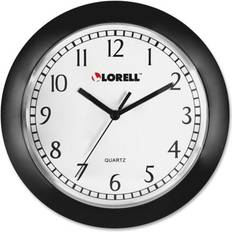 Clocks on sale Lorell Round Profile Wall Clock, Black Quill Black Wall Clock