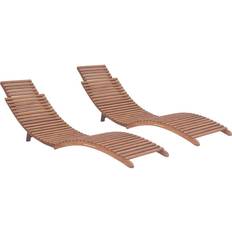 Teck Chaises longues vidaXL 3073170 2-pack