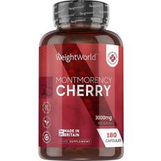 WeightWorld Montmorency Cherry 3000mg, 180 kapslar Berikat med A- och C-vitamin för återhämtning efter träning & bättre sömn