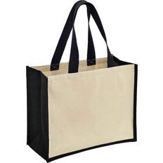 Brand Lab Brand Lab Jute Canvas Shopper (One Size) (Natural/Black)