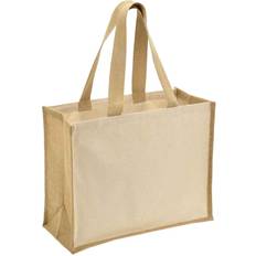 Natural Handbags Brand Lab Jute Canvas Shopper (One Size) (Natural)