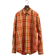 Gant X Wrangler Relaxed Fit Plaid Oxford Shirt - Russet Orange