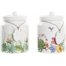 Multicoloured Kitchen Containers Dkd Home Decor Garden Tropical Kitchen Container 2pcs 2.3L