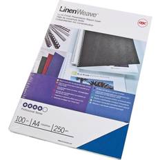 Blå Indbindingstilbehør GBC LinenWeave cover, DIN A4, 250 gsm, blå på den ene side, linnedpræget pap, mat (CE050029)