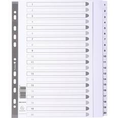 Office Supplies Exacompta Guildhall Mylar Index 1-20 A4 Maxi White