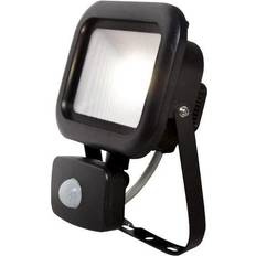 Blanc Lampes de camping Robus Remy 30W led flood light with pir, IP65, Black, 4000K, c/w junction box