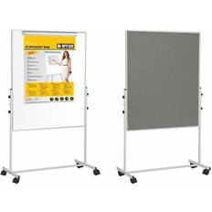 Bi-Office Whiteboards Bi-Office Mobile Duo Melamine Non Magnetic WhiteboardGrey Felt