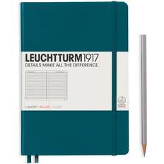 Fournitures de bureau LEUCHTTURM1917 359692 Carnet De Notes Medium (A5) Couverture Rigide 251 Pages Numérotées, Pacific Green, Ligné