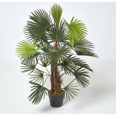 Green 'Lady Palm' Tree Artificial Rhapis Plant with Pot, 90 cm