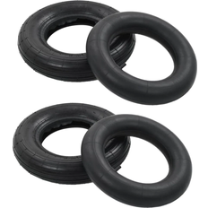 vidaXL 4 Piece Wheelbarrow Tire and Inner Tube Set 3.508 4PR Rubber Black