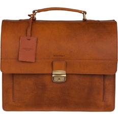 Detachable Shoulder Strap - Leather Computer Bags Burkely Vintage Scott Briefcase-Cognac