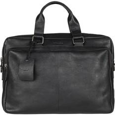 Detachable Shoulder Strap - Leather Computer Bags Burkely Antique Avery Workbag 15.6" laptop bag -Black