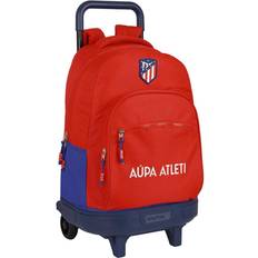Atlético Madrid Skolerygsæk med Hjul Rød Marineblå (33 x 45 x 22 cm)