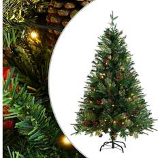 Avec Éclairage Sapins de Noël vidaXL Pré-éclairé 120 cm PVC Vert Sapin de Noël