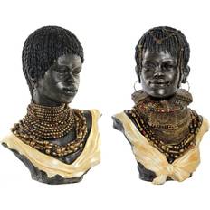 Resina Objetos decorativos Dkd Home Decor African Figurita 42cm 2pcs