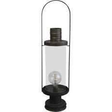Brugskunst Chic Antique Fransk stallykta inkl. lampa & timer H63 Ø16 cm antikt kol 1 st Lanterne