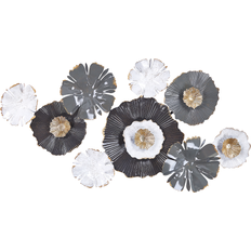 Beliani Modern Decorative Wall Deco Accent Piece Flowers Multicolour Potassium White Wanddekoration