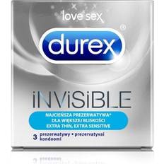 Durex invisible Durex Invisible, Male condom, Transparent, Latex, Extra sensation, 52 mm, 3 stk