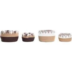 Dkd Home Decor set Bomull Fibrer (2 antal) (27 x 27 x 17 cm) Korg