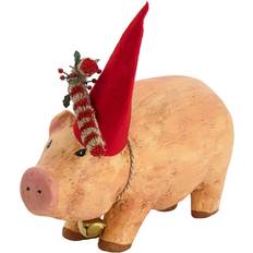House Doctor Polyester Brugskunst House Doctor Piggy Julegris Dekorationsfigur 21cm