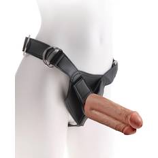 One two free Pipedream King Cock Strap On Harness with 7" Two Cocks One Hole Tan/Black