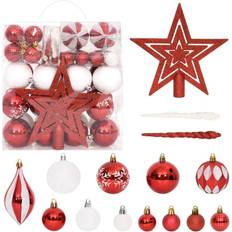 White Christmas Tree Ornaments vidaXL 64 Piece Christmas Bauble Set Red and White Christmas Tree Ornament