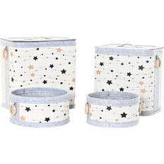 Huopa Korit Dkd Home Decor Set of Stars Bamboo Felt (41 x 31 x 42 cm) (4 Pieces) Basket