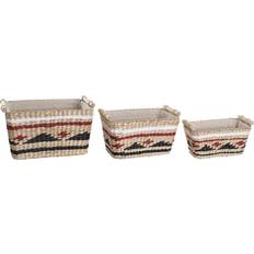 Dkd Home Decor "Korg set Polyester Kolonial Fibrer (39 x 27 x 24 cm) Korg