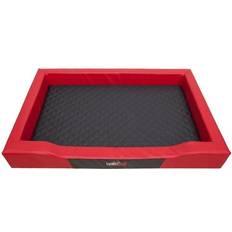 Hobbydog L (R1) DELUXE RED SKAJ, BLACK MATTRESS