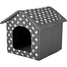 Doghouse Hobbydog Doghouse with paws gray R1