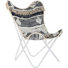 Chaises de Jardin vente Dkd Home Decor Noir Coton Blanc Fer 74 x 65 x 90 cm