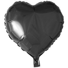 Sort Tekst- & Temaballoner Globos Hjerteformet Folieballon, Sort