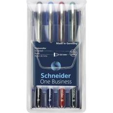 Rood Balpennen Schneiderpen Schneider One Business 0.6mm 4 Stuks