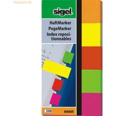 Gelb Papier Sigel Haftmarker Neon 20 x 50 mm 5 St