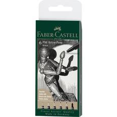 Svarte Penseltusjer Faber-Castell 6 pitt Artist Pen, brush Black (167154)