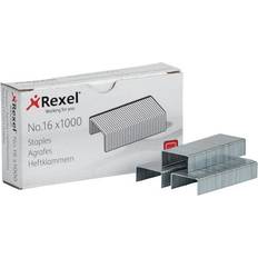 Rexel Hæftemaskiner & Hæfteklammer Rexel hæfteklammer 24/6, No. 16 12.9 x 6 mm sølv pakke med 1000