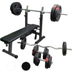 Håndvægte sæt Gorilla Sports Bænkpres PRO Vægtstang Curlstang Håndvægte 100 kg