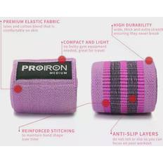 Proiron Fabric Booty Exercise Band Set Fitness Bands, 38 x 8 cm, 3 pcs, Multicolor