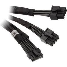 Silverstone PP12-EPS Strömkabel 8-stifts EPS12V (4 4) (hane) till 12 stift PCIe ström (hane) 55 cm svart