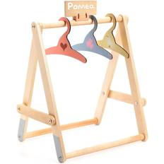 Pomea Dolls Large Clothing Rack + 3 Wooden Hangers