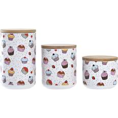 Stoneware Kitchen Containers Dkd Home Decor Nature Kitchen Container 3pcs