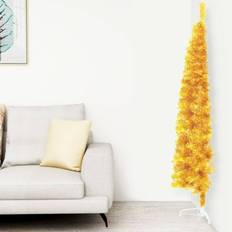 Goud Kerstbomen vidaXL Kunstkerstboom Half Met Standaard Smal 120 x 40 cm