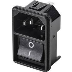 TRU Components TC-10088380 IEC-stik Stik, indbygning lodret Samlet poltal: 2 10 A Sort 1 stk