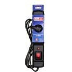 COMBO 3GN 1,5M black power strip with cord