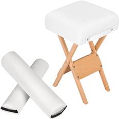 Træ Foam rollers tectake Massageudstyr 1 Skammel 2 Ruller Hvid