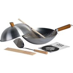 Carbon wok Ken Hom Classic med lock 31 cm