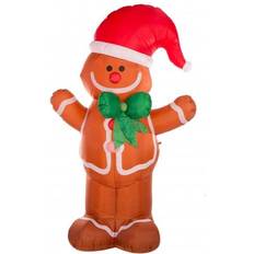 GlitzHome Christmas Lighted Gingerbread Man Inflatable Decor