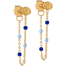 Lola Earrings - Gold/Marine