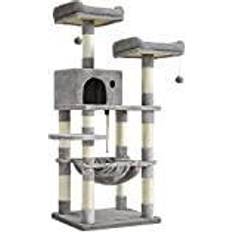 Songmics Albero Per Gatti Tiragraffi Con 2 Posatoi, Grigio Chiaro
